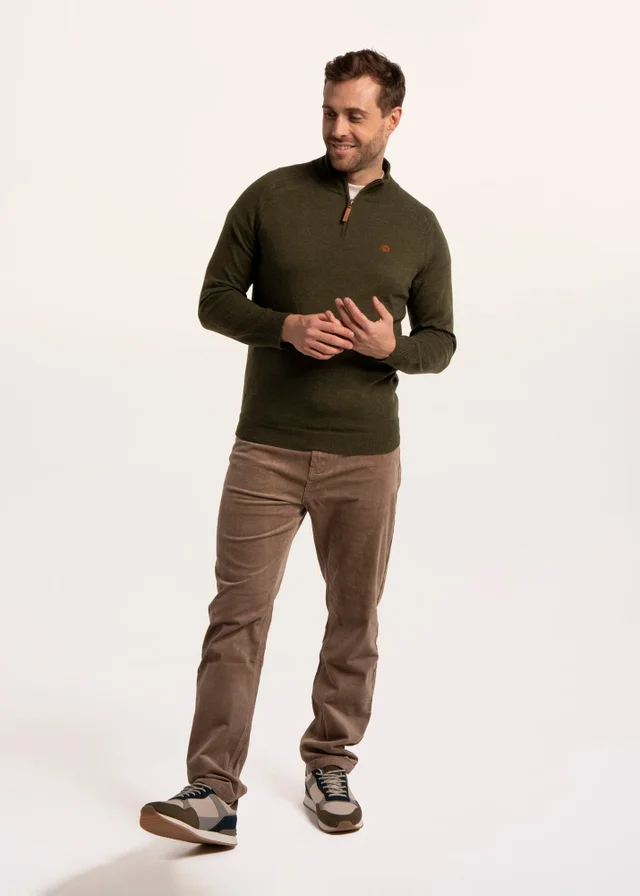 Brakeburn Green Buckhurst 1/2 Zip Knitted Jumper