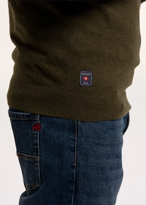 Brakeburn Green Buckhurst 1/2 Zip Knitted Jumper - L Image 5