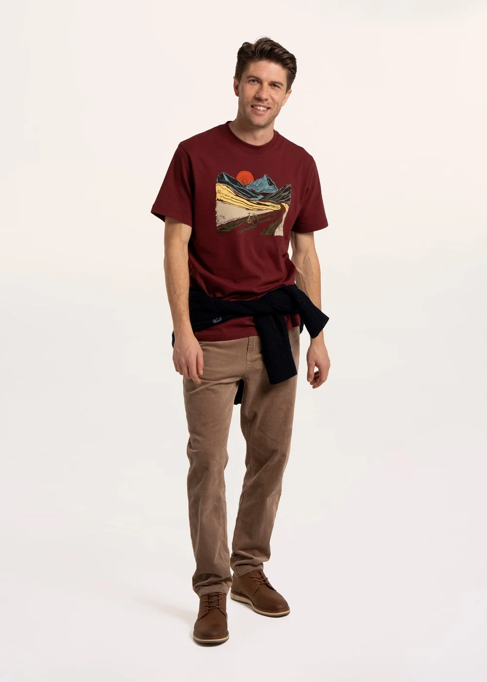 Brakeburn Burgundy Kenton Abstract Bike Landscape T-Shirt - 2XL Image 4