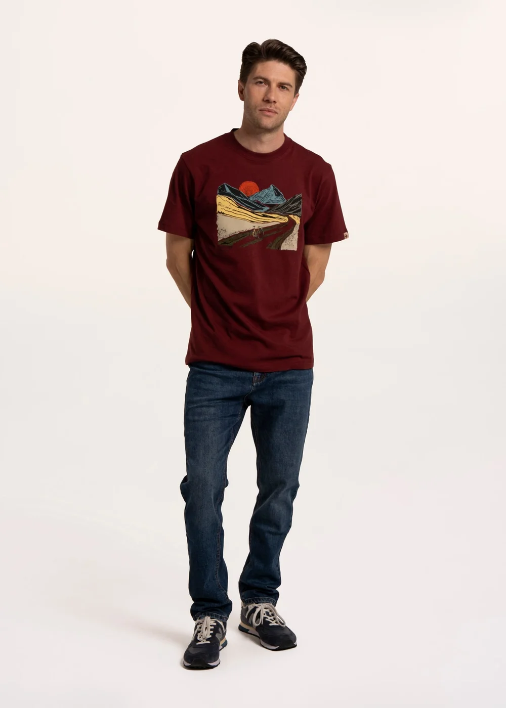 Brakeburn Burgundy Kenton Abstract Bike Landscape T-Shirt - 2XL Image 1