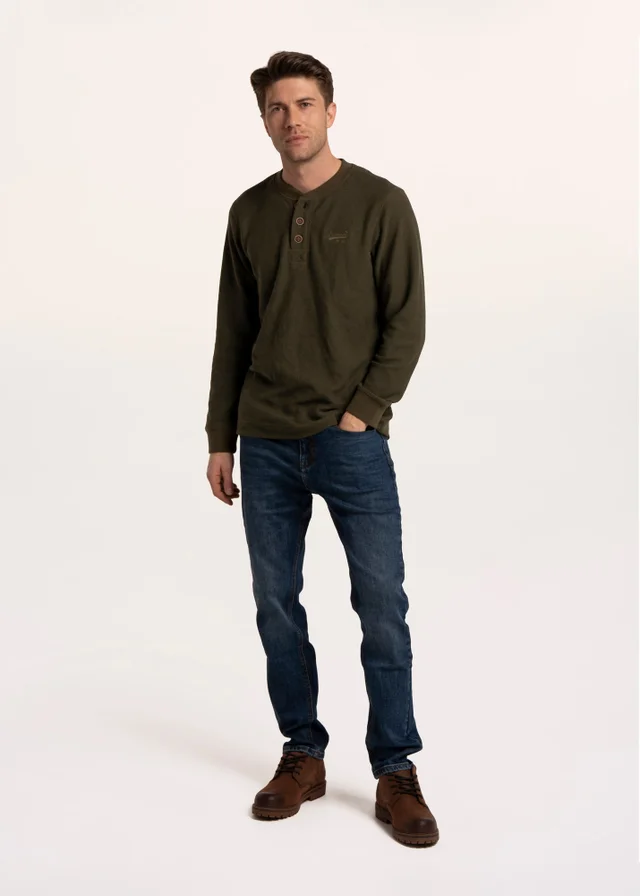 Brakeburn Green Arran Waffle Textured Henley