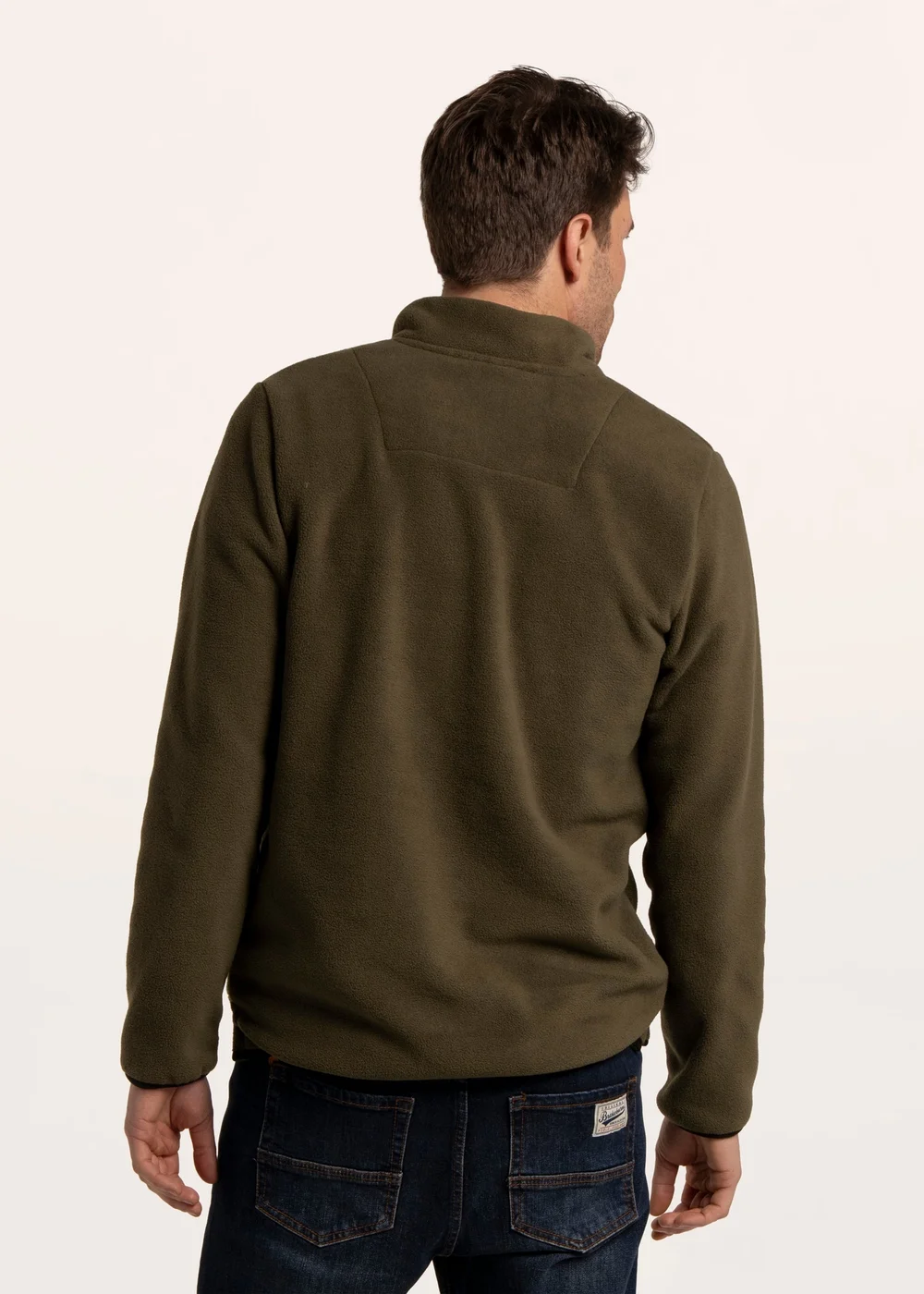 Brakeburn Green Ipley Micro Fleece 1/4 Popper Sweat - XL Image 2