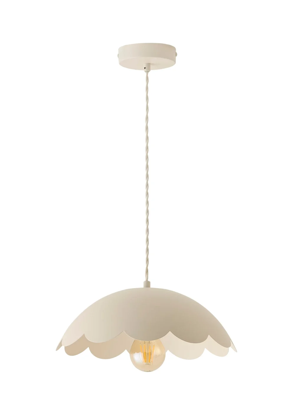 ValueLights Millie Cream Flower Scallop Ceiling Pendant - One Size Image 1