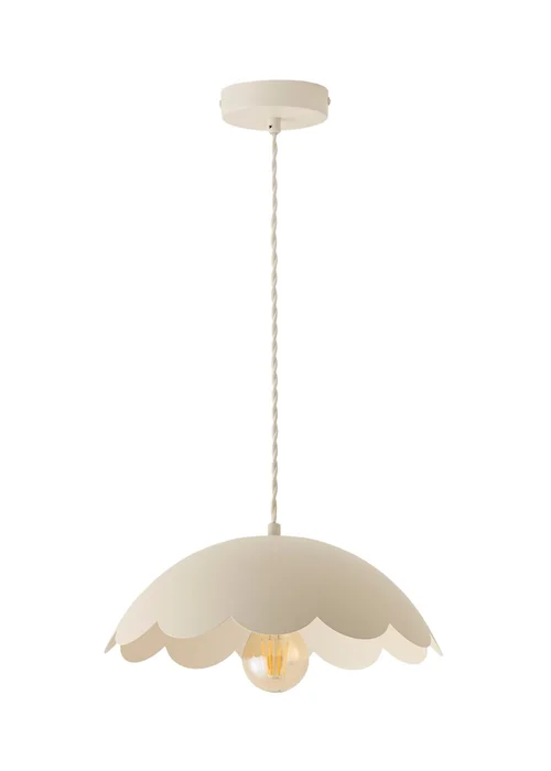 ValueLights Millie Cream Flower Scallop Ceiling Pendant - One Size Image 1
