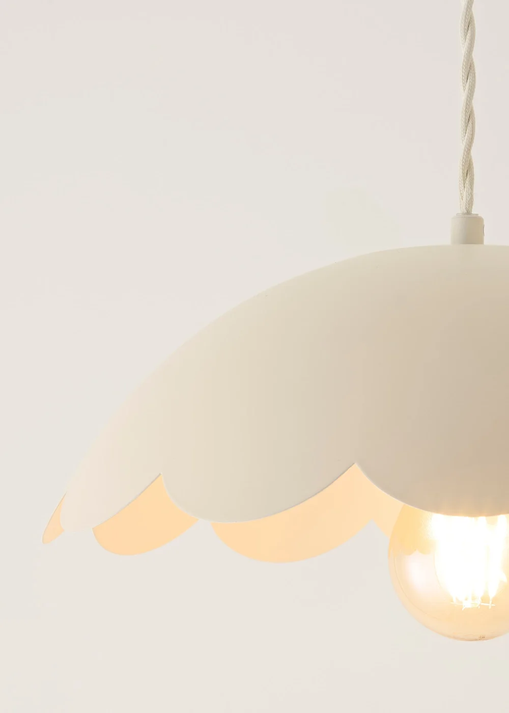 ValueLights Millie Cream Flower Scallop Ceiling Pendant - One Size Image 5