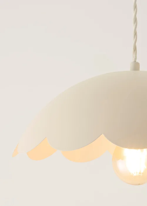 ValueLights Millie Cream Flower Scallop Ceiling Pendant - One Size Image 5
