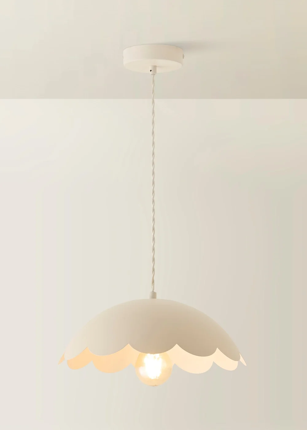ValueLights Millie Cream Flower Scallop Ceiling Pendant - One Size Image 4