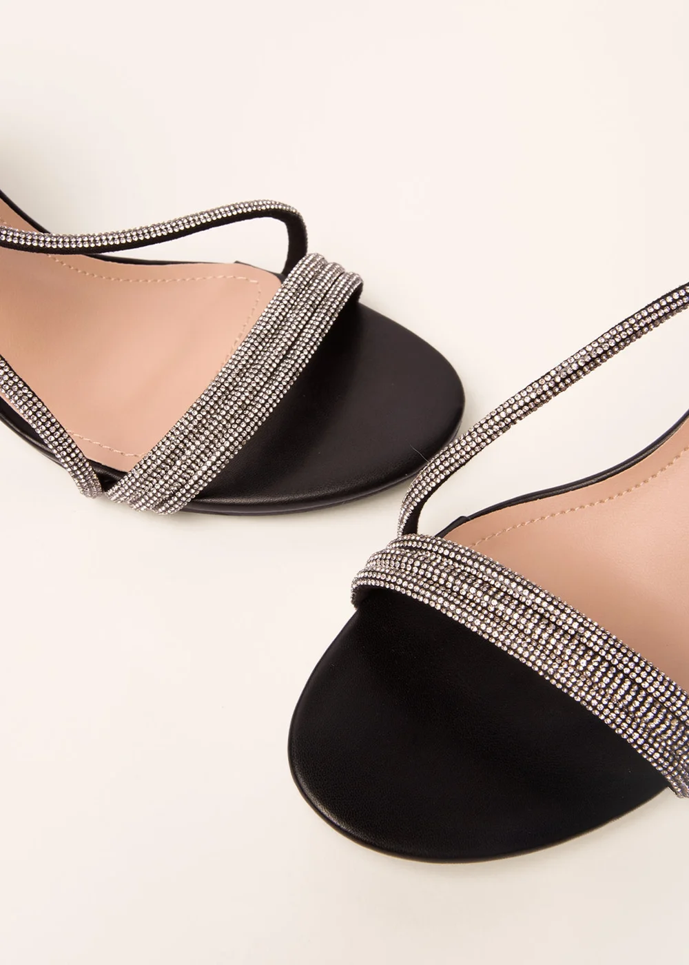 Blue Vanilla Black Bling Strap Block Heels - 8 Image 3