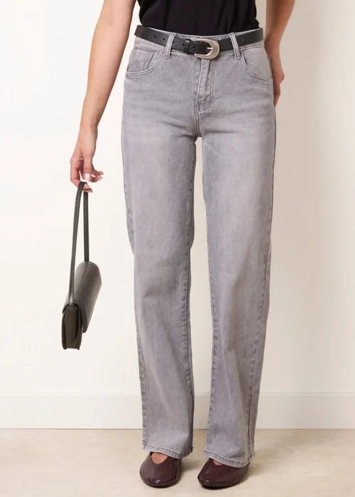 Blue Vanilla Grey Stud Star Pocket Wide Leg Jeans - XL Image 3
