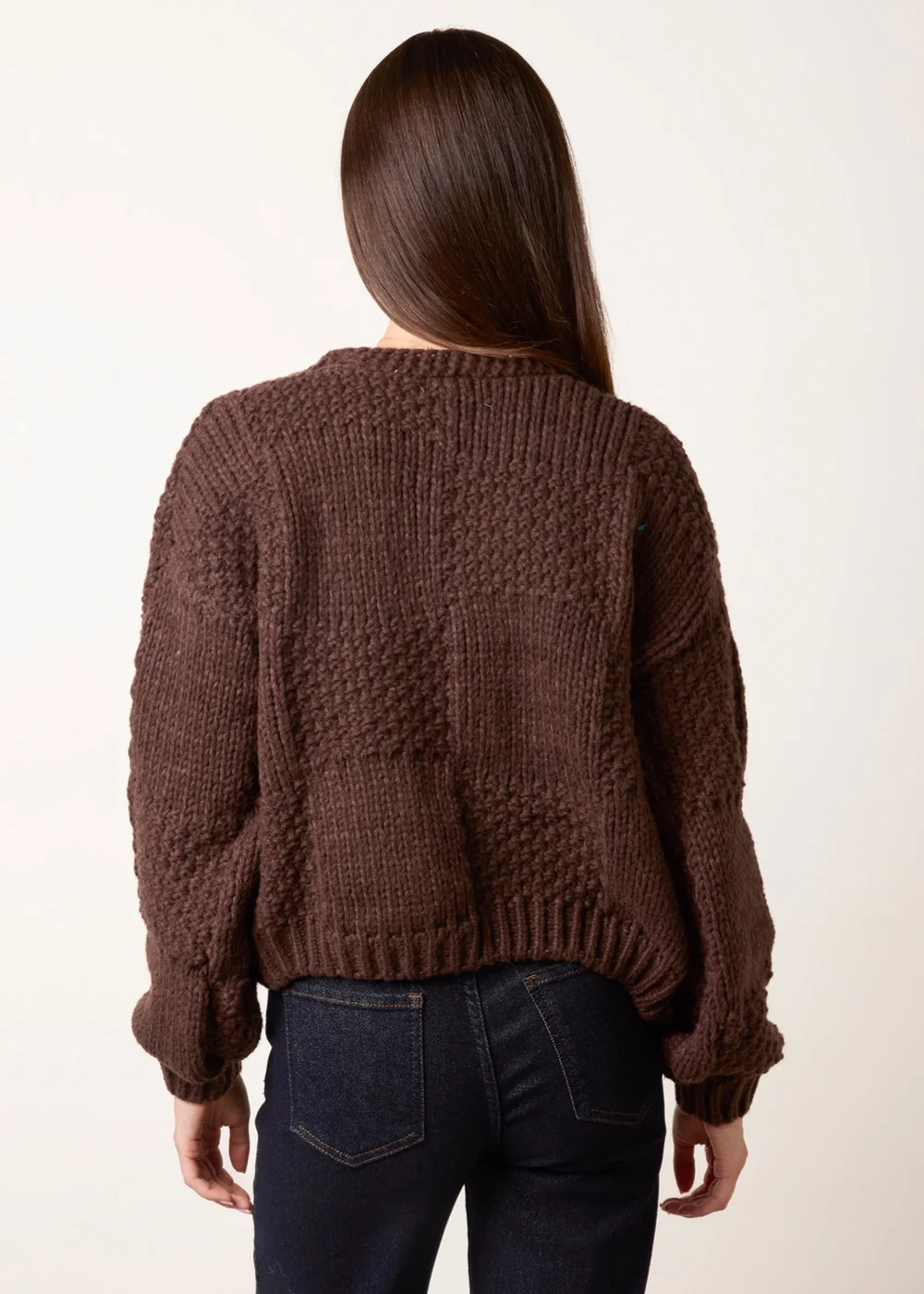 Blue Vanilla Brown Flower Embroidery Cardigan - S/M Image 4