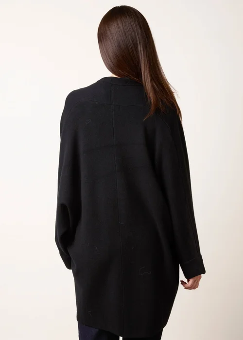 Blue Vanilla Black Heavy Knit Cardigan - One Size Image 4