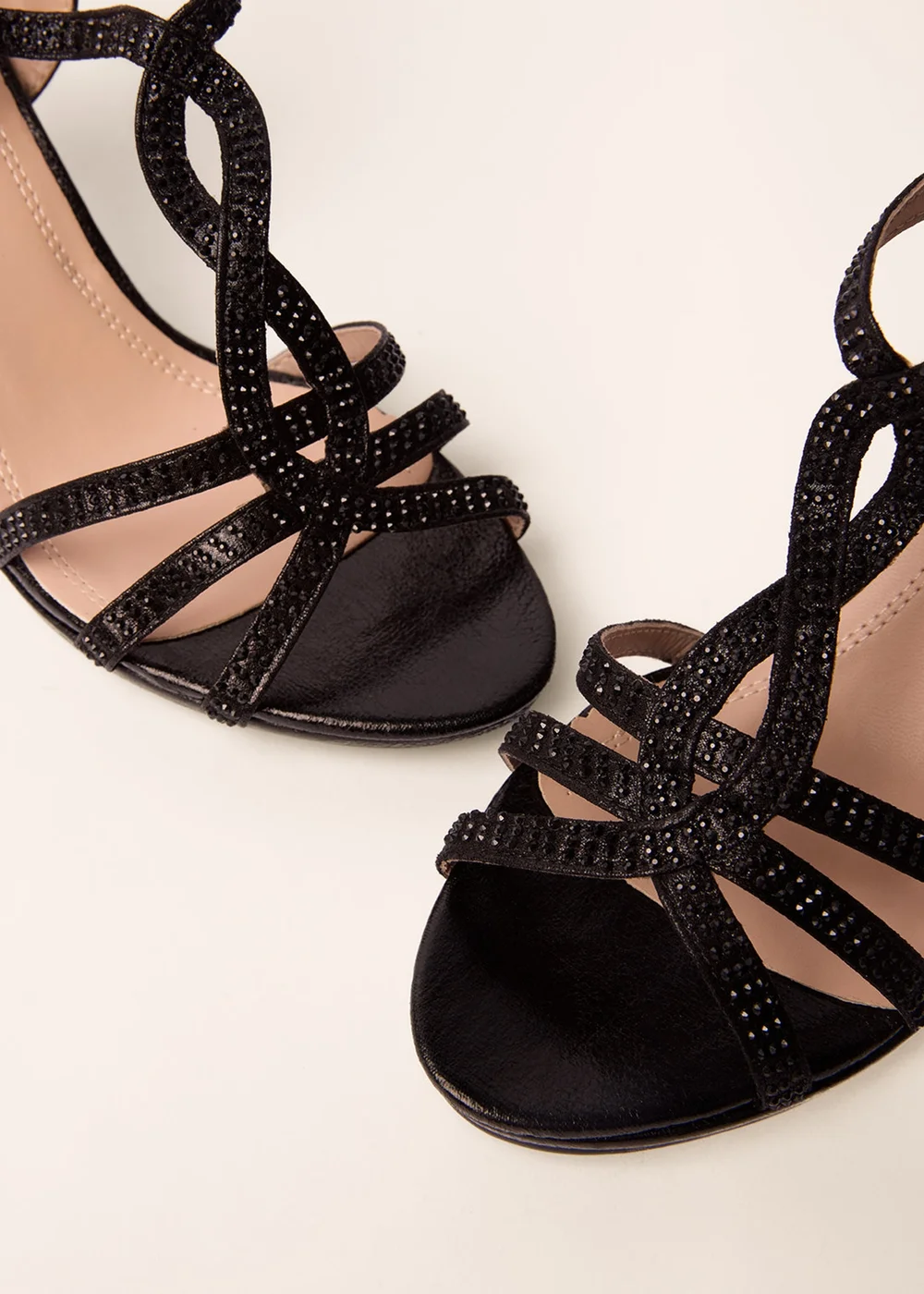 Blue Vanilla Black Twist Front Diamante Detailed Heels - 8 Image 2