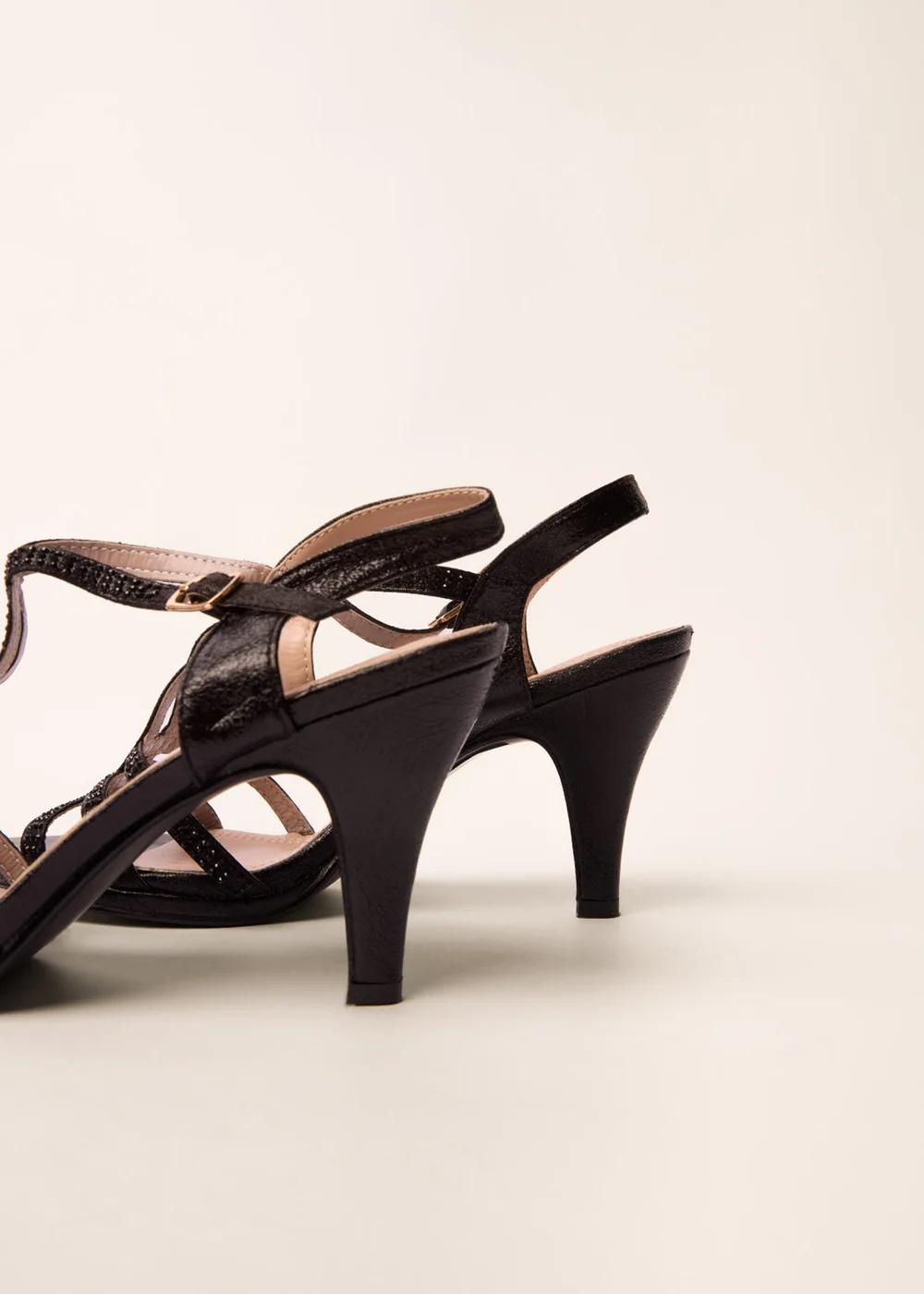 Blue Vanilla Black Twist Front Diamante Detailed Heels - 8 Image 4
