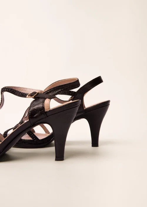 Blue Vanilla Black Twist Front Diamante Detailed Heels - 8 Image 4