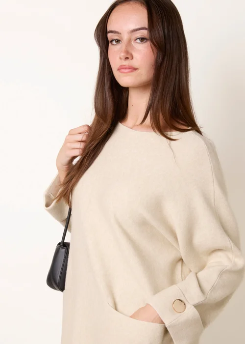 Blue Vanilla Beige Front Seam Pocket Tunic - One Size Image 2