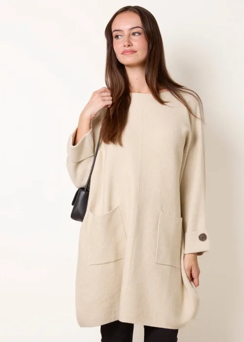Blue Vanilla Beige Front Seam Pocket Tunic - One Size Image 1