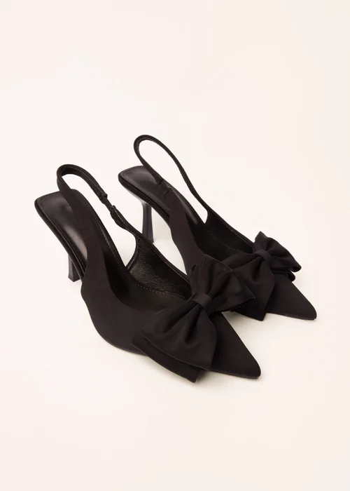 Blue Vanilla Black Bow Front Slingback Heels - 8 Image 1