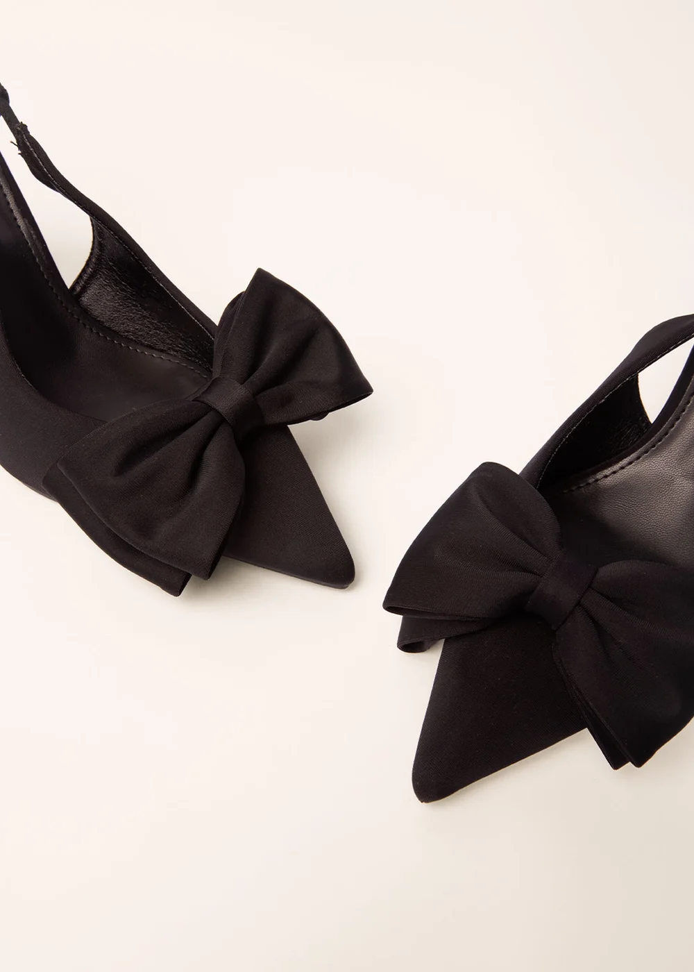 Blue Vanilla Black Bow Front Slingback Heels - 8 Image 3