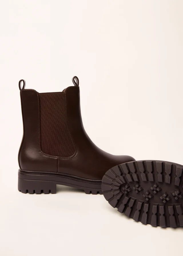 Blue Vanilla Brown Chunky Chelsea Boots