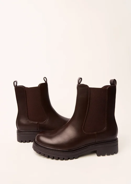 Blue Vanilla Brown Chunky Chelsea Boots - 3 Image 4