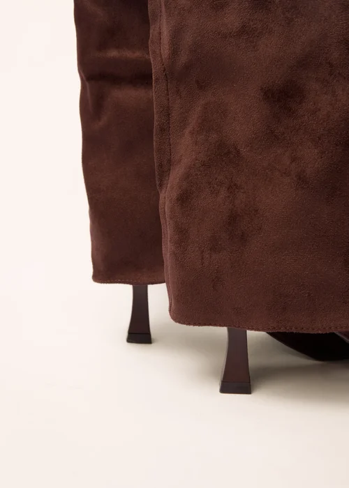Blue Vanilla Brown Suede Cape Kitten Heel Boots - 7 Image 4