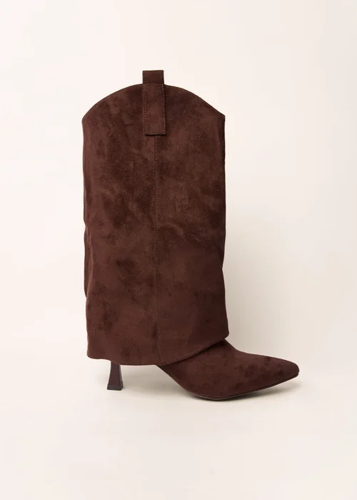 Blue Vanilla Brown Suede Cape Kitten Heel Boots - 7 Image 2
