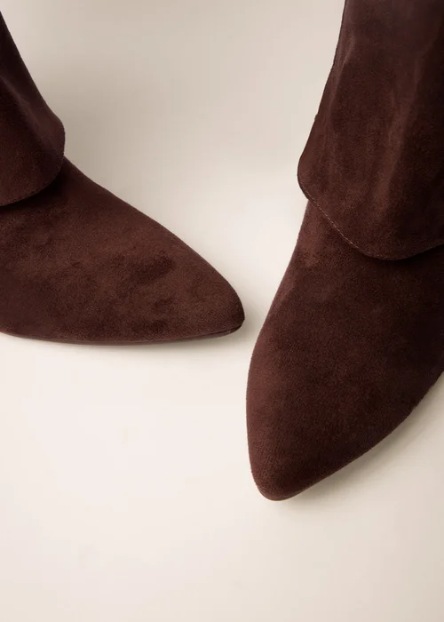 Blue Vanilla Brown Suede Cape Kitten Heel Boots - 7 Image 3
