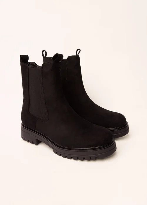 Blue Vanilla Black Chunky Suede Chelsea Boots - 5 Image 1