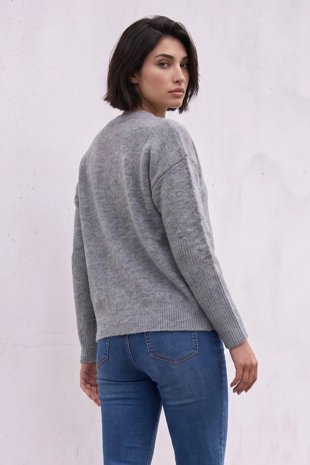 Roman Grey Petite Bobble Contrast Knit Jumper - 16 Image 2