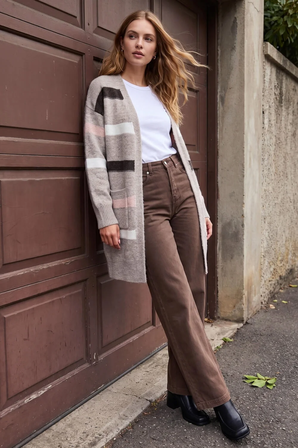 Roman Burgundy Soft Knit Stripe Cardigan - 20 Image 2