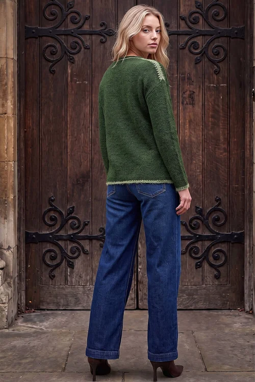 Roman Khaki Petite Contrast Detail Jumper - 10 Image 3
