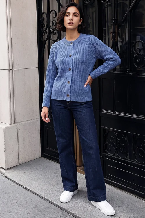 Roman Blue Soft Knit Cardigan - 18 Image 3