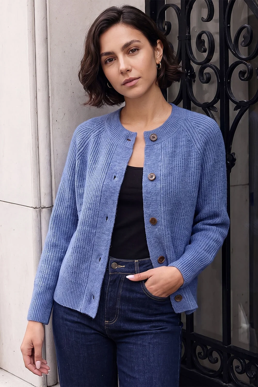 Roman Blue Soft Knit Cardigan - 18 Image 1