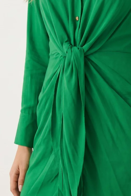 Style Cheat Green Venus Tie Front Shirt Dress - S Image 3