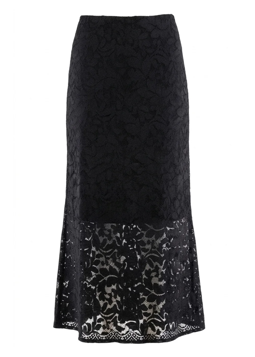 Izabel London Black Lace Texture Layer High Waist Maxi Skirt - 10 Image 5