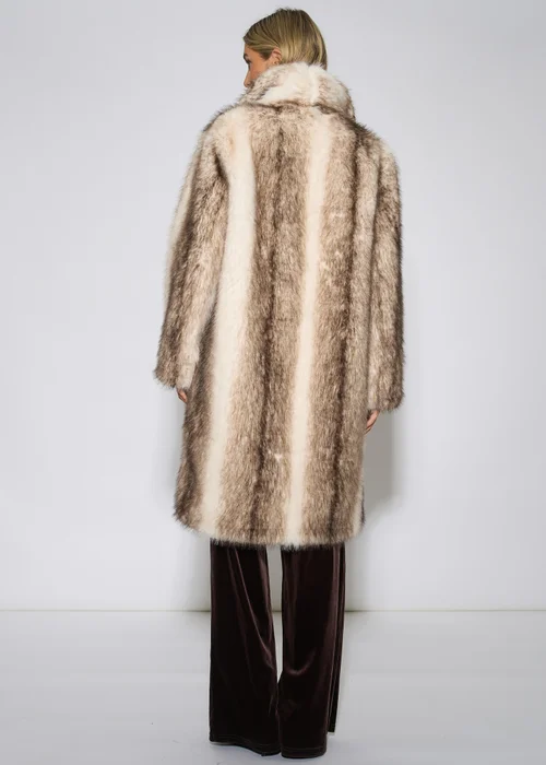 Gini London Multi Ombre Faux Fur Longline Jacket - L/XL Image 2