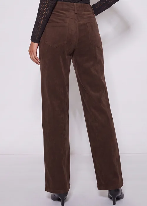 Gini London Brown Cord Straight Leg Trousers - 10 Image 2