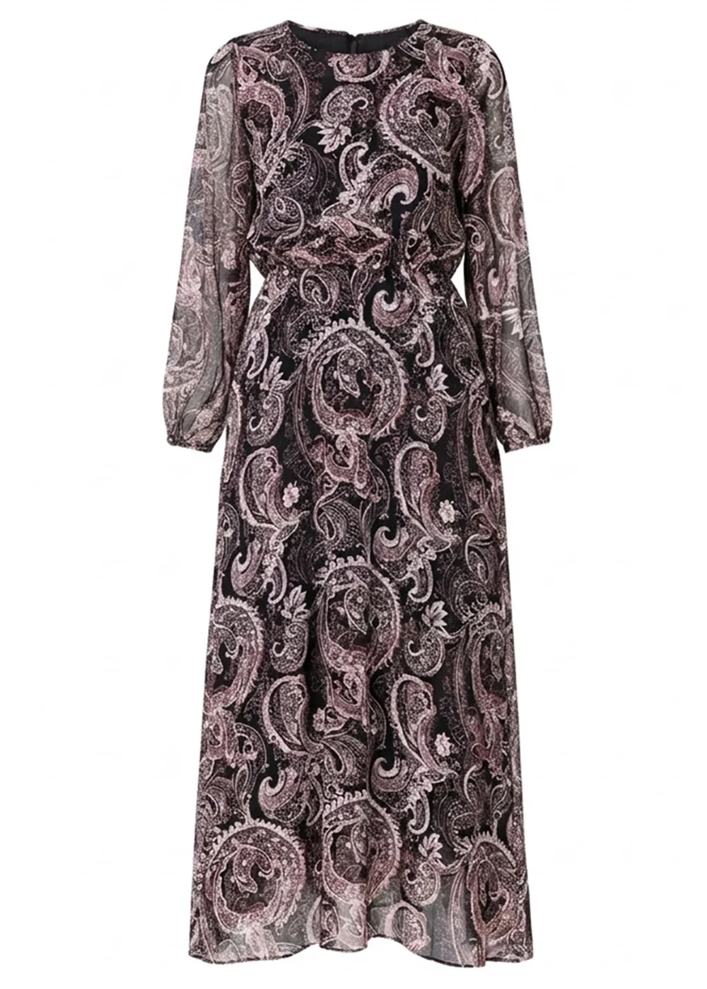 Izabel London Purple Paisley Tie Waist Layered Maxi Dress - 14 Image 5