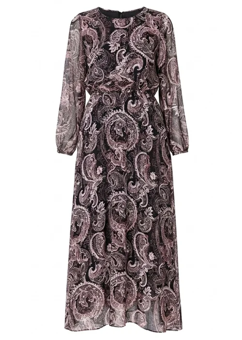 Izabel London Purple Paisley Tie Waist Layered Maxi Dress - 14 Image 5