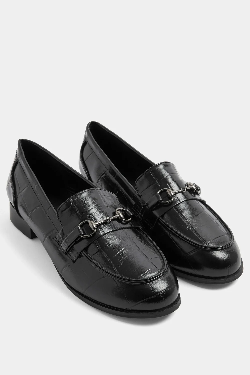 Yours Black Croc Snaffle Loafer In Wide E Fit & Extra Wide EEE Fit - 9 Extra Wide Image 3