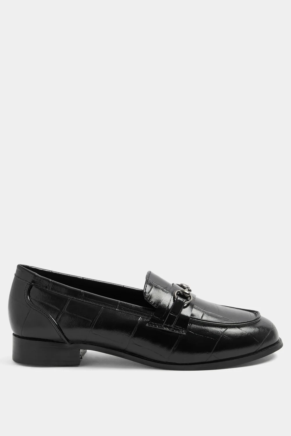 Yours Black Croc Snaffle Loafer In Wide E Fit & Extra Wide EEE Fit - 9 Extra Wide Image 1
