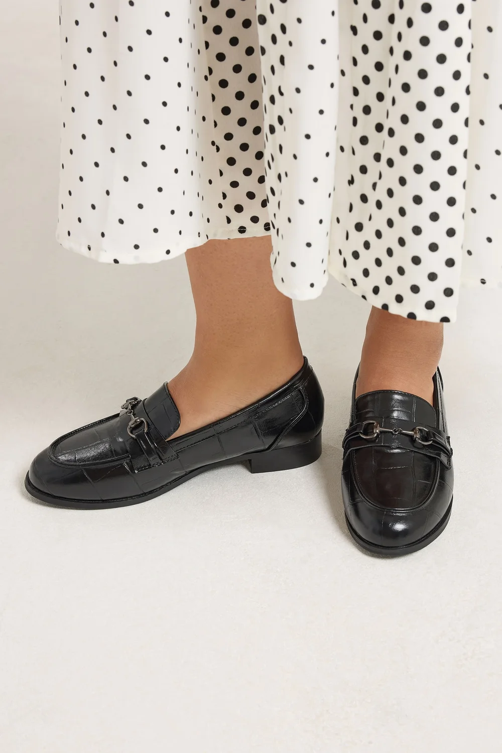 Yours Black Croc Snaffle Loafer In Wide E Fit & Extra Wide EEE Fit - 9 Extra Wide Image 2