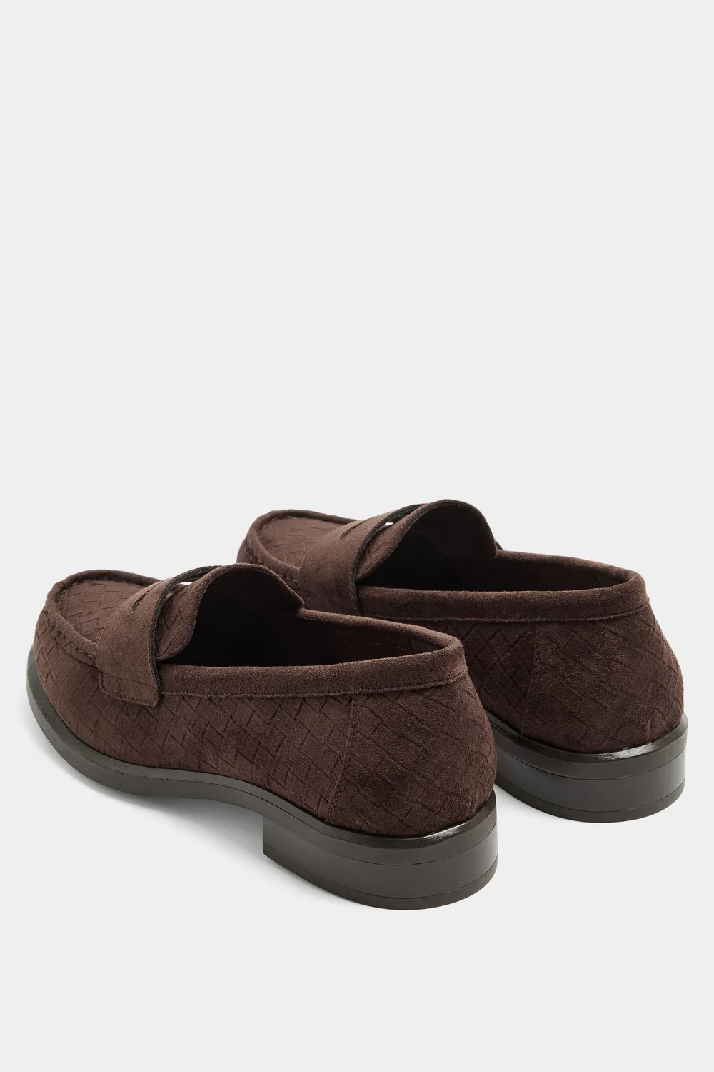 Yours Brown Woven Embossed Loafers In Wide E Fit - 6 Wide Image 4