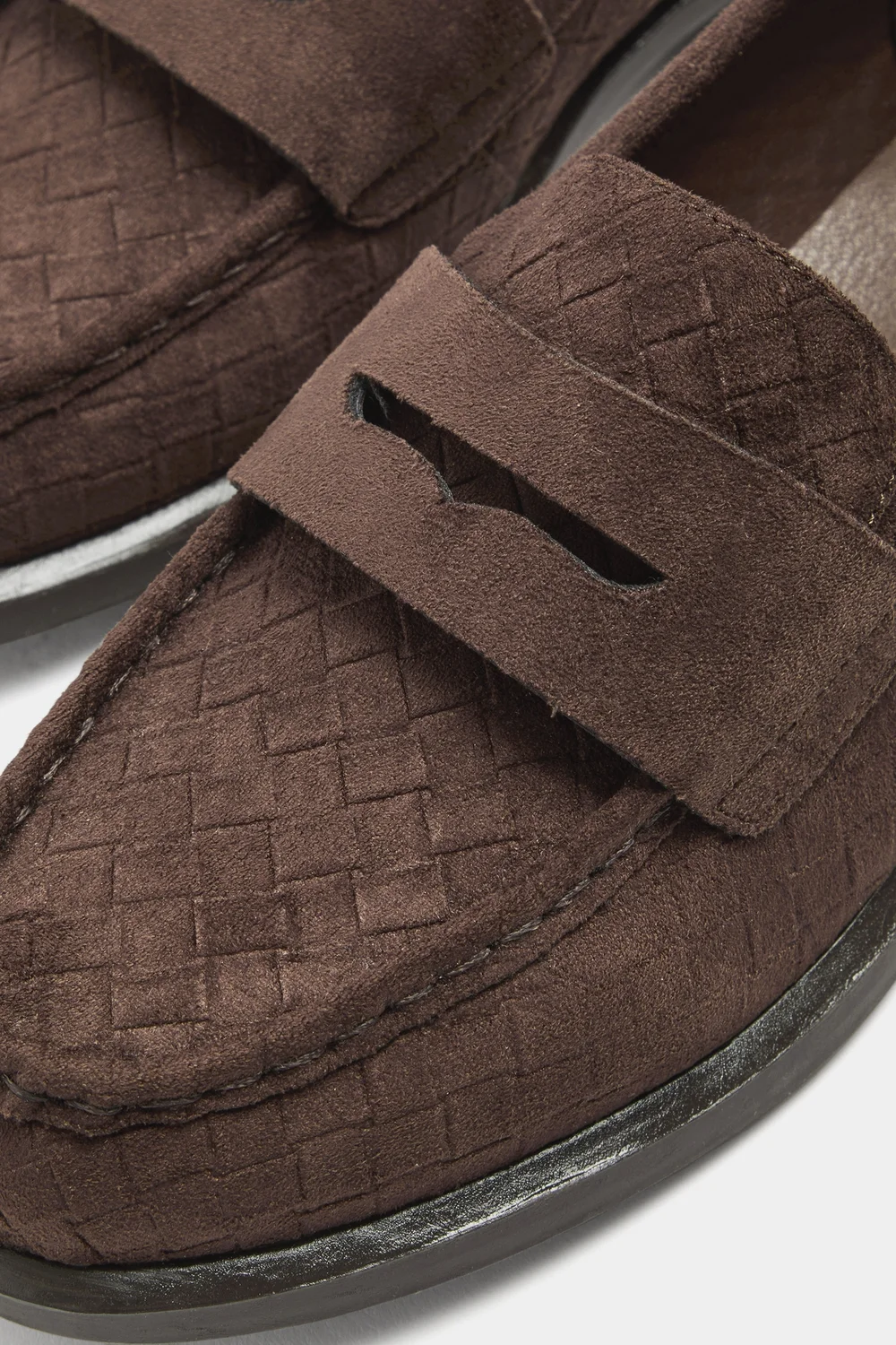 Yours Brown Woven Embossed Loafers In Wide E Fit - 6 Wide Image 5