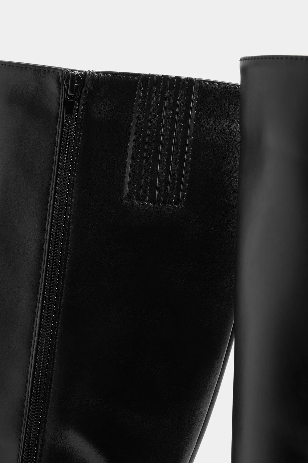 Yours Black Faux Leather Knee High Boots In Extra Wide EEE Fit - 7 Extra Wide Image 5