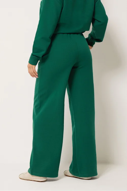 PixieGirl Petite Olive Green 'St Etienne' Slogan Wide Leg Joggers - 16/L27 Image 4