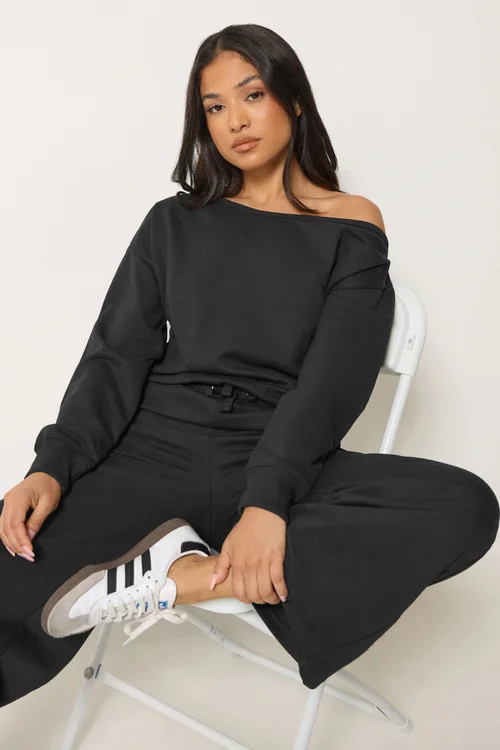 PixieGirl Petite Black Sweat Wide Leg Jumpsuit - 8 Image 3