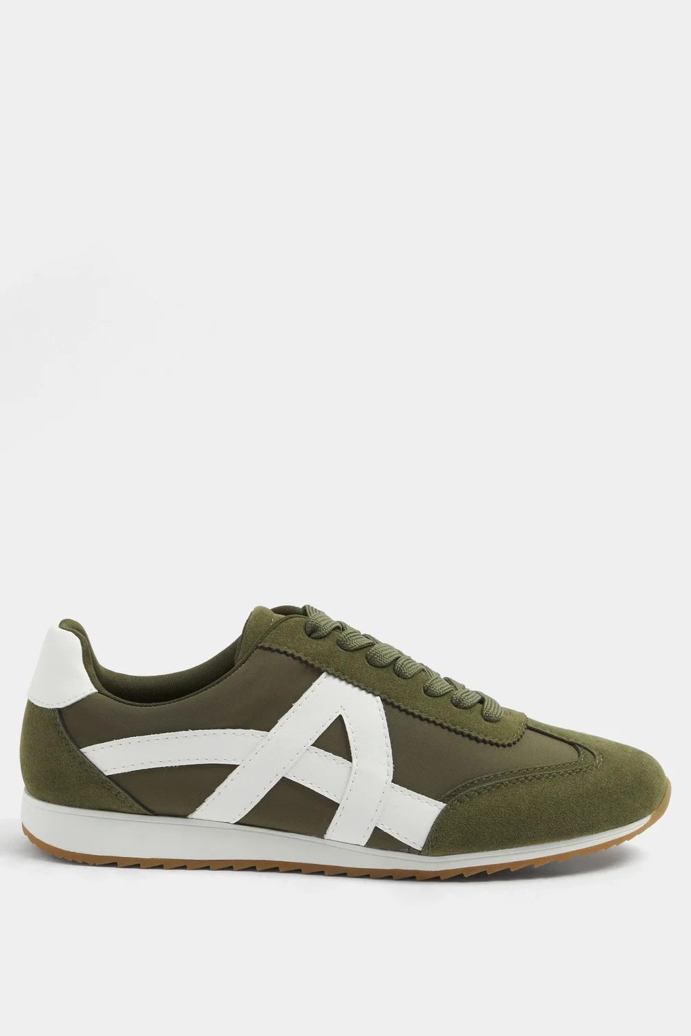 Yours Khaki Green Slim Sole Trainers In Wide E Fit - 5 Wide Image 1