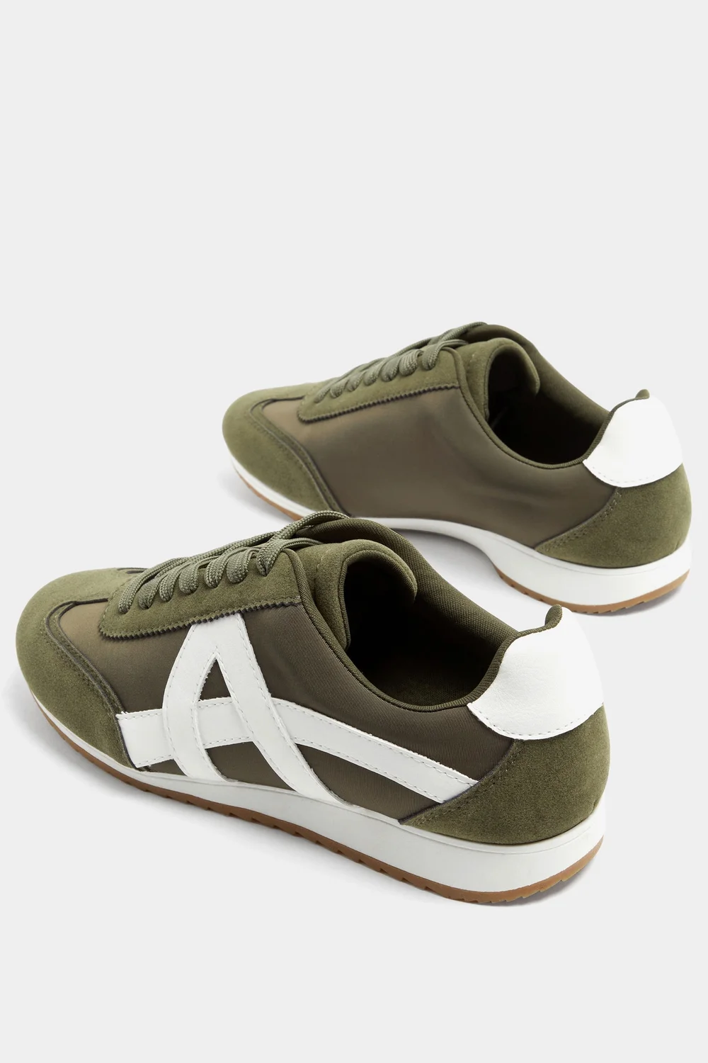 Yours Khaki Green Slim Sole Trainers In Wide E Fit - 5 Wide Image 4