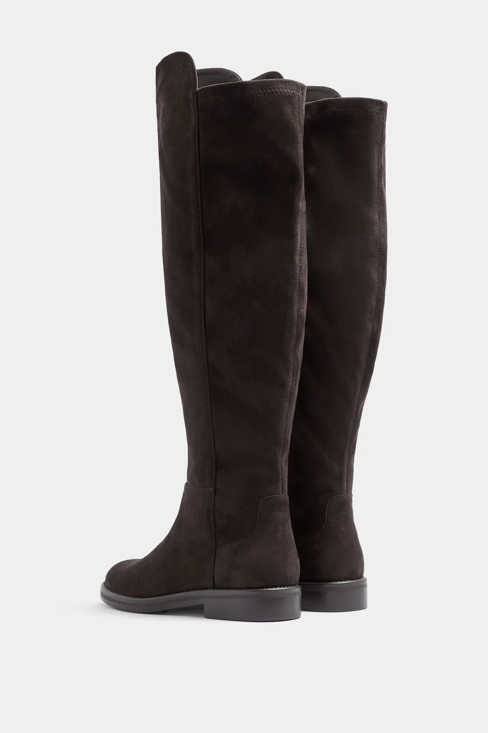 Yours Chocolate Brown Stretch Back Boots In Wide E Fit - 7 Wide Image 4